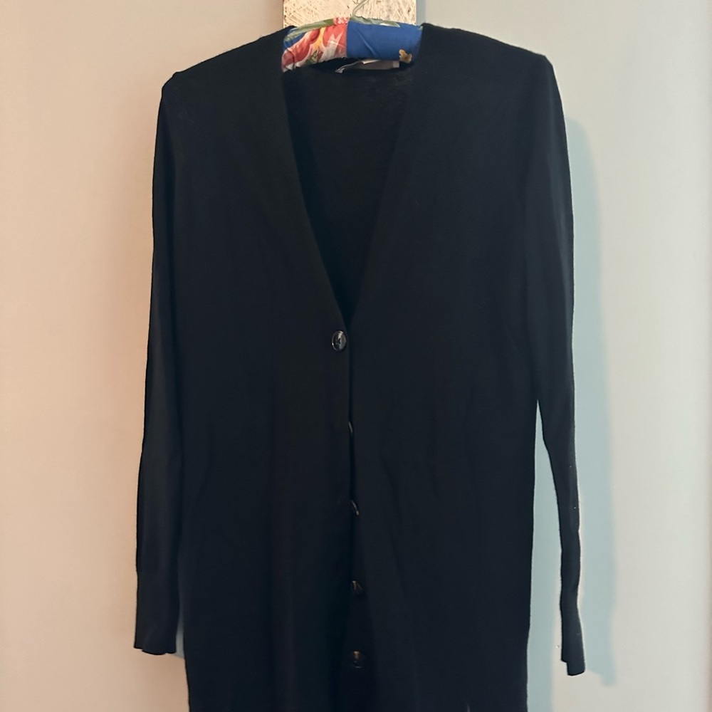 Loft Black button up cardigan sweater